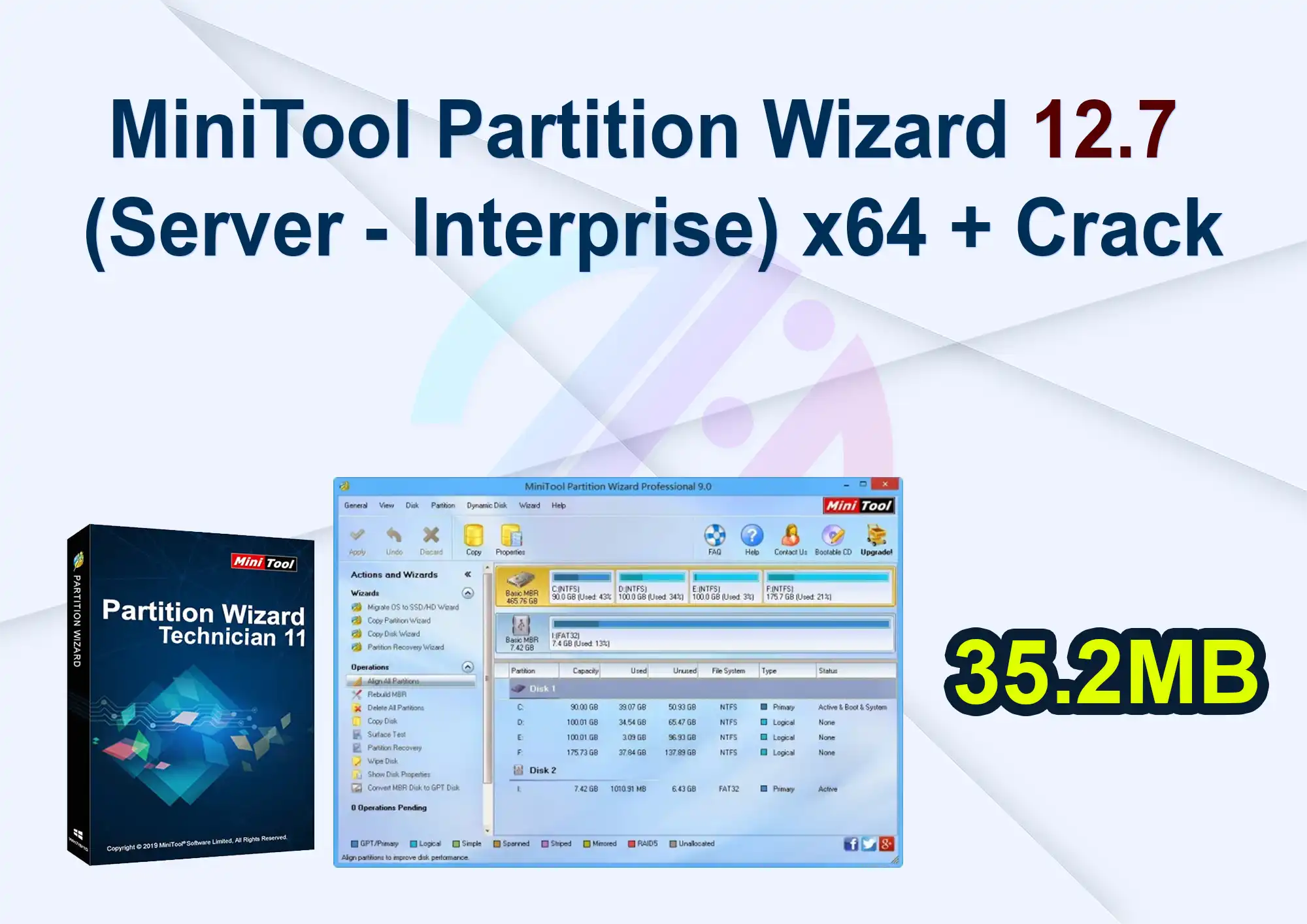 MiniTool Partition Wizard 12.7 (Server – Interprise) x64 + Crack