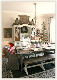 French Farmhouse Vintage Christmas Dining Room- From My Front Porch To Yours