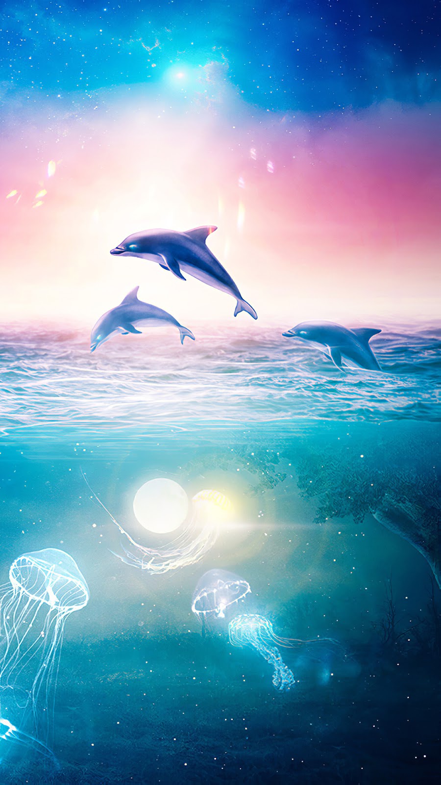 Download Wallpaper Dolphins Fantasy, Hd, 4k Images. 