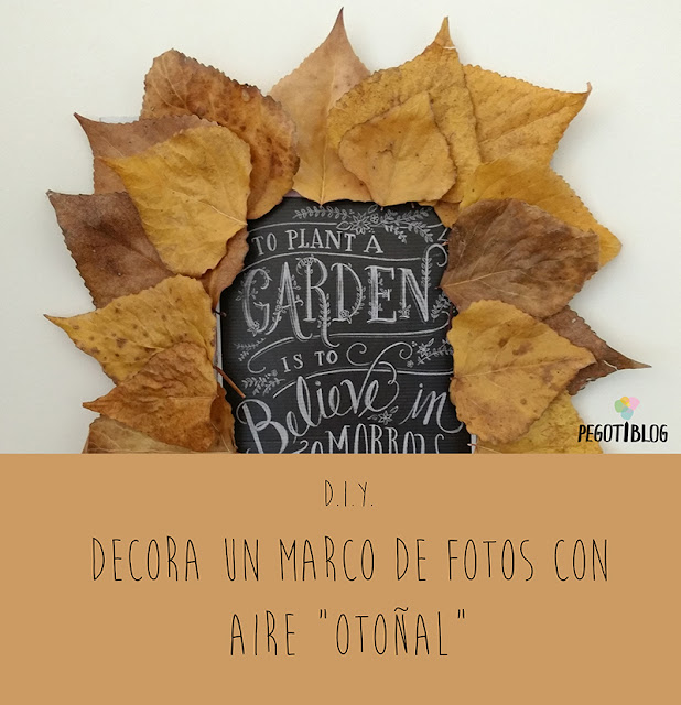 Decorar con hojas secas un marco de fotos - manualidades para otoño