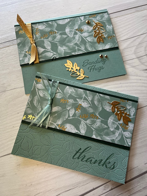 Two versions of a handmade greeting card using Stampin' Up1 Eden's Garden Collection | 160849