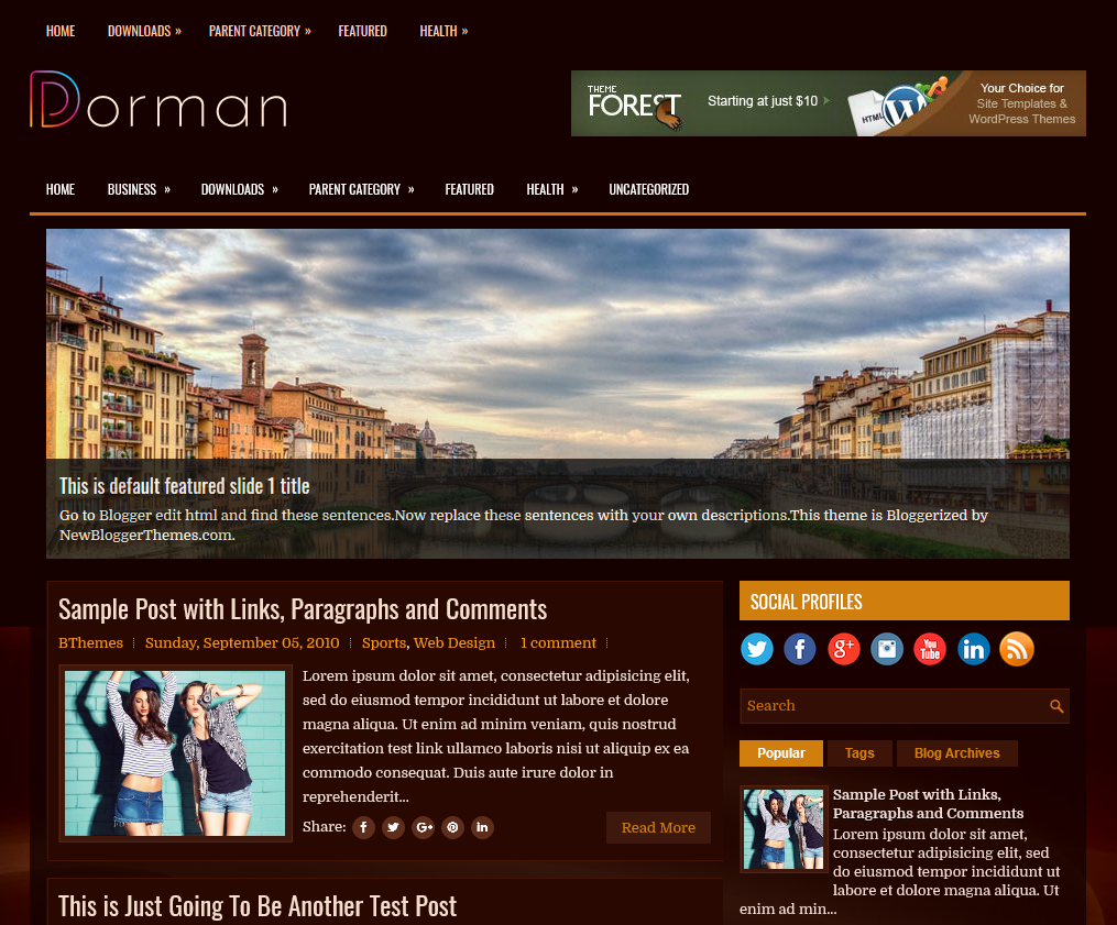 Dorman Blogger template