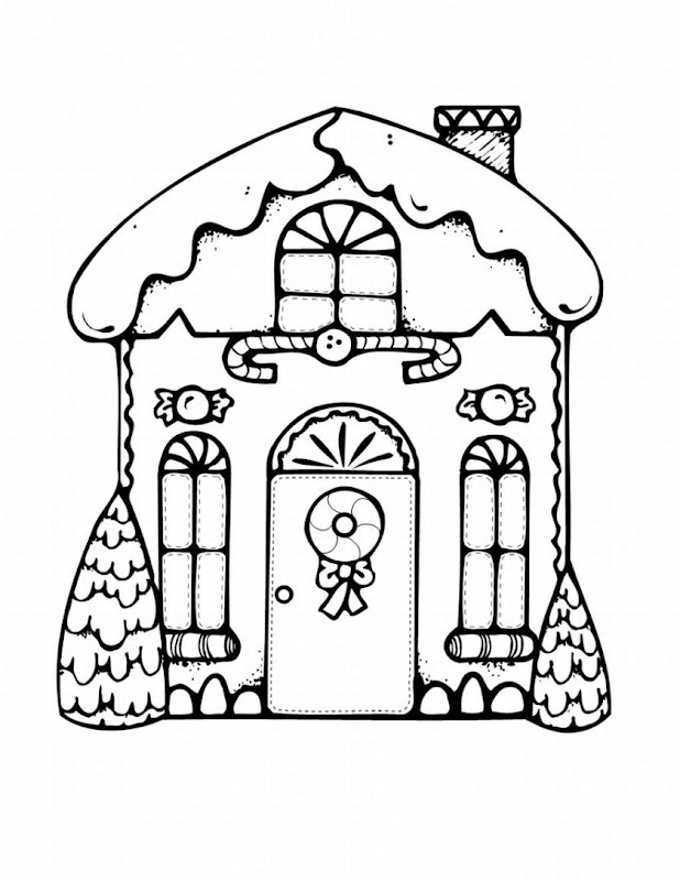 GINGERBREAD HOUSE COLORING IN PAGES title=