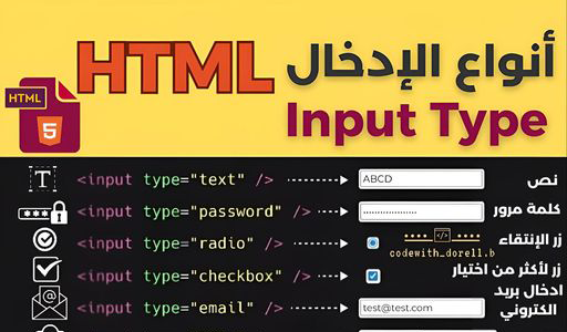 أنواع الإدخال Input Type في HTML