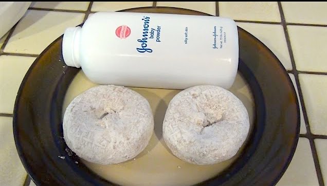 Baby powder covered donut prank