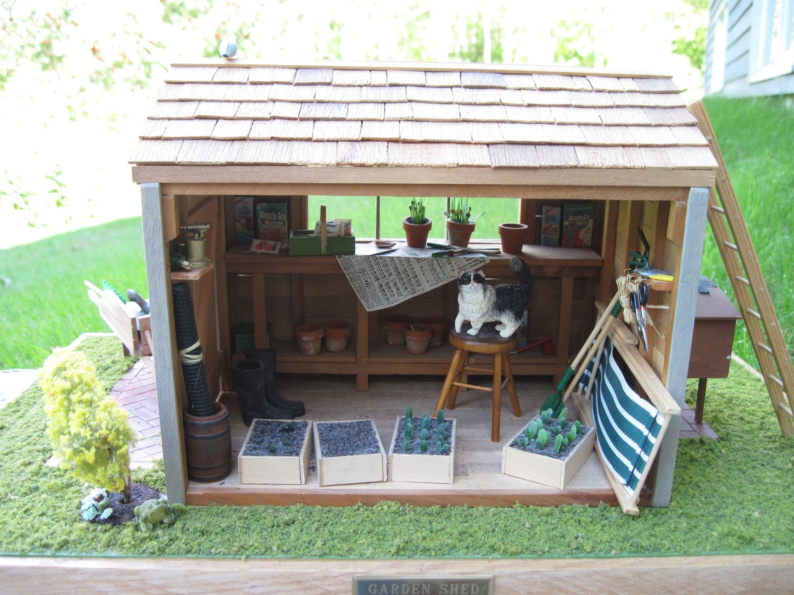 pulchinella's cellar miniatures: dollhouse garden shed