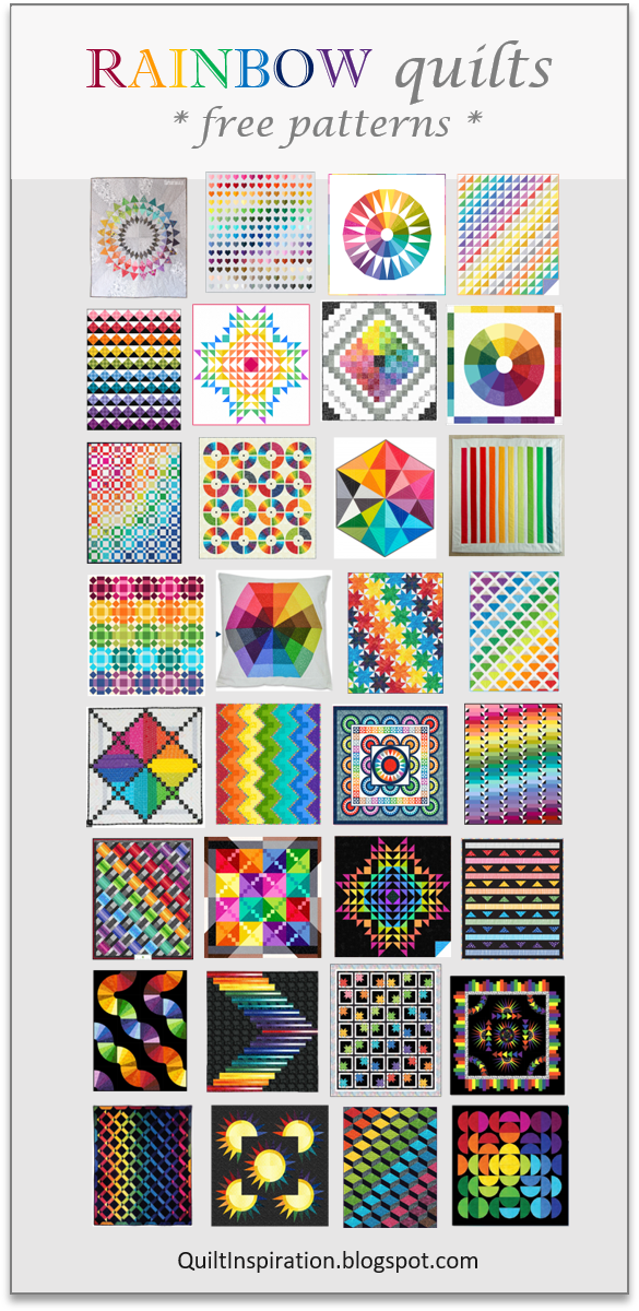 Inspiration: Free pattern day! Rainbow quilts