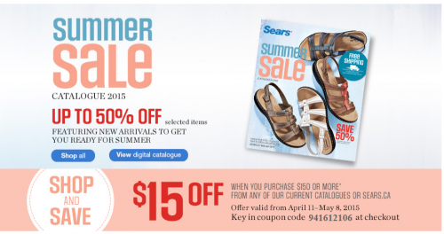Sears Summer Sale Up To 50% Off + $15 Off Or 20% Off Coupon
