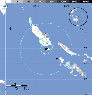 sismo de 6,1 grados en la escala de Richter sacudió las Islas Salomón, en el Pacífico Sur, 05 de Julio 2013