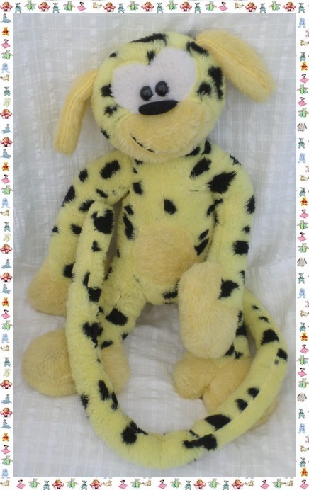 Peluche Grand Marsupilami Doudou Vintage Jaune Noir 1988