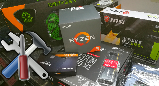 Distintas piezas para montar el equipo Ryzen 2700