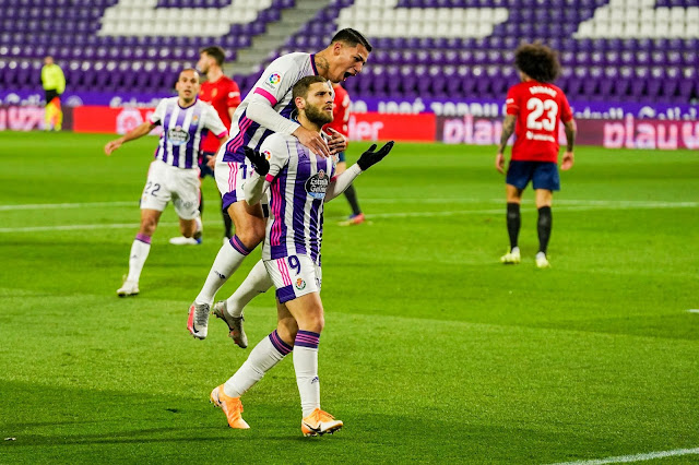 Marcos André y Weisman. REAL VALLADOLID C. F. 3 CLUB ATLÉTICO OSASUNA 2. 11/12/2020. Campeonato de Liga de 1ª División, jornada 13. Valladolid, estadio José Zorrilla.