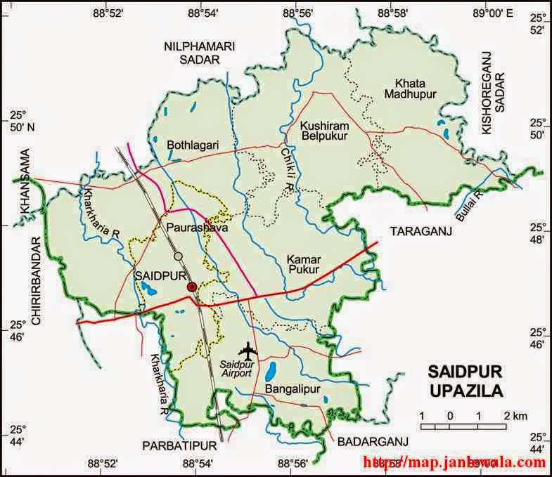 saidpur upazila map of bangladesh