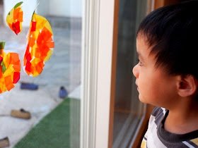 Admire your DIY pumpkin sun catchers