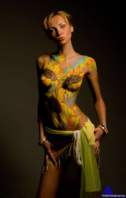 Sun Flower Art Body Painting