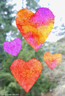 Heart Suncatcher Craft for Toddlers from Fun at Home with Kids