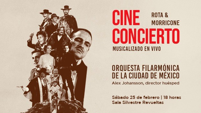 La orquesta filarmónica capitalina interpretará la música de "Bastardos sin Gloria", "El Padrino" y 11 bandas sonoras de Ennio Marricone y Nino Rota.