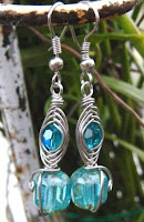 herringbone weave dangle earrings with fire polished crystals