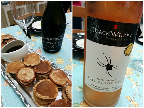 Unsworth Charme de L'Ile & Black Widow 2014 Pinot Gris with Pancake Sliders