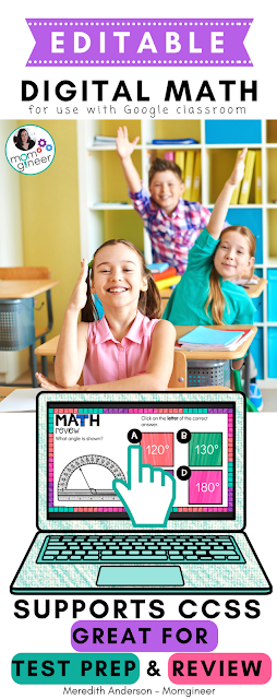 4th Grade Math for Google Classroom - Editable Digital Math that is perfect for review and test prep. | Meredith Anderson - Momgineer