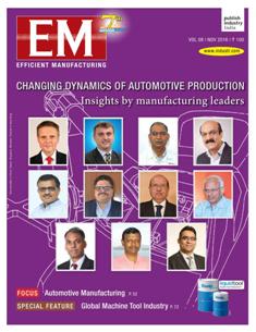 EM Efficient Manufacturing - November 2016 | TRUE PDF | Mensile | Professionisti | Tecnologia | Industria | Meccanica | Automazione
The monthly EM Efficient Manufacturing offers a threedimensional perspective on Technology, Market & Management aspects of Efficient Manufacturing, covering machine tools, cutting tools, automotive & other discrete manufacturing.
EM Efficient Manufacturing keeps its readers up-to-date with the latest industry developments and technological advances, helping them ensure efficient manufacturing practices leading to success not only on the shop-floor, but also in the market, so as to stand out with the required competitiveness and the right business approach in the rapidly evolving world of manufacturing.
EM Efficient Manufacturing comprehensive coverage spans both verticals and horizontals. From elaborate factory integration systems and CNC machines to the tiniest tools & inserts, EM Efficient Manufacturing is always at the forefront of technology, and serves to inform and educate its discerning audience of developments in various areas of manufacturing.