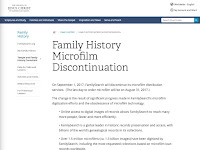 The End of Microfilm Distribution from FamilySearch