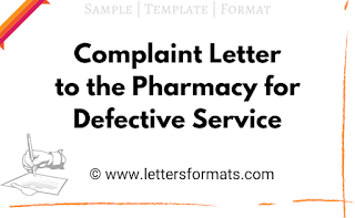 sample complaint letter to pharmacy
