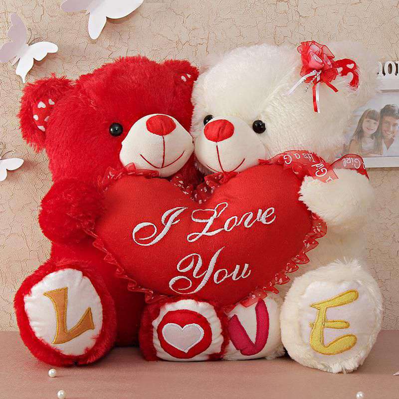 I Love You Teddy Bear Couple Image for Whatsapp & Facebook