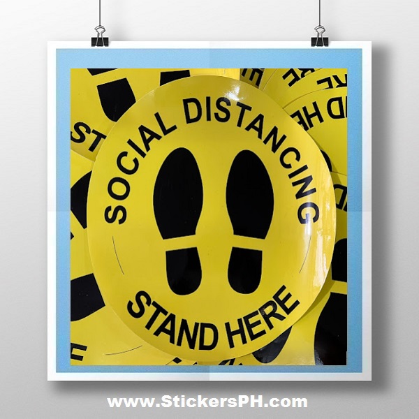 Social Distancing Stand Here Stickers