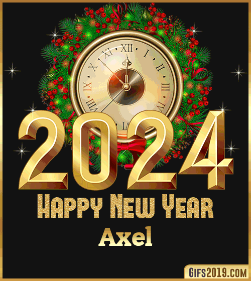 Gif wishes Happy New Year 2024 Axel