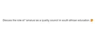 Discuss the role of “umalusi as a quality council in south african education.