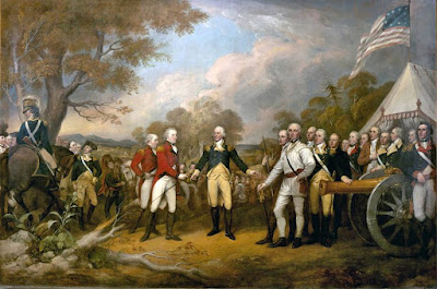 Painting in the US Capitol by John Trumbull of the surrender of Burgoyne to Gates at Saratoga