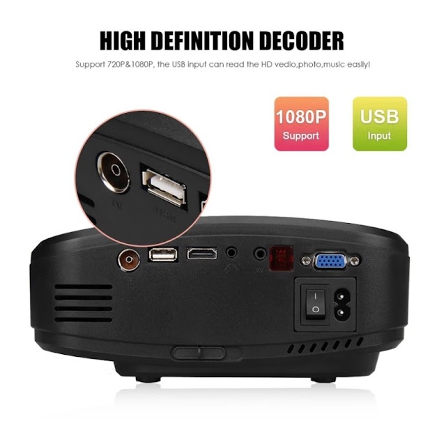 Promo Mini Proyektor Cheerlux C6 1200 Lumens Built in Analog TV Tuner