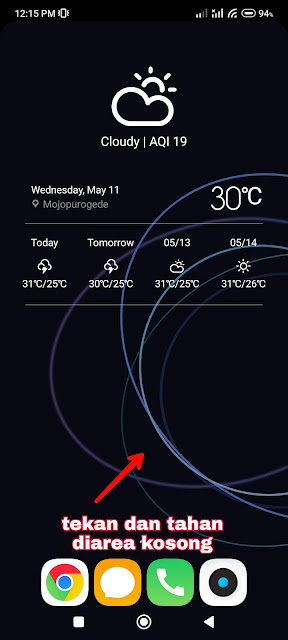 Cara menampilkan kalender bulan di menu utama / home screen HP android xiaomi