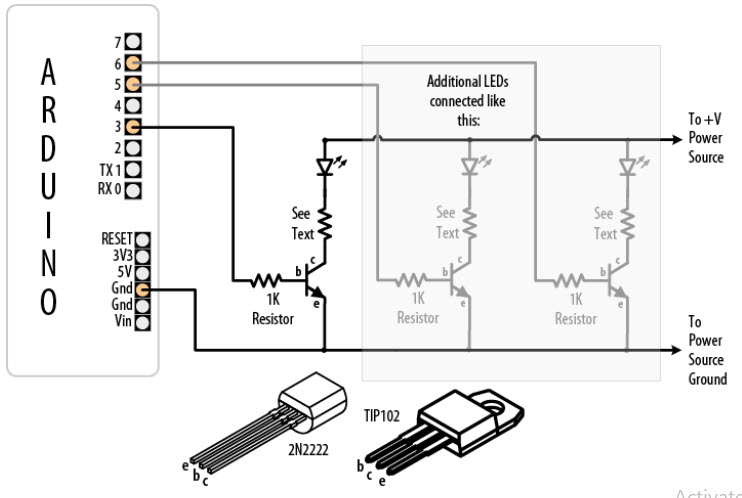 high power LED drive arduino circuit diagram