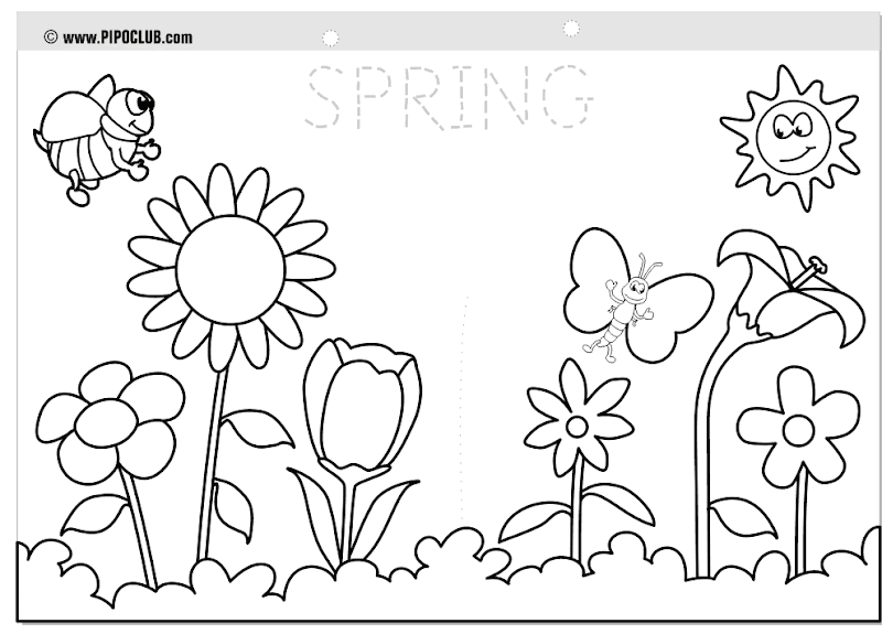 Spring coloring page. title=