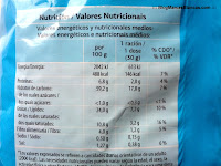 Valores nutricionales de las patatas fritas light DIA.