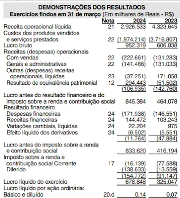 Imagem de demonstrações financeiras da Raízen Centro-Sul