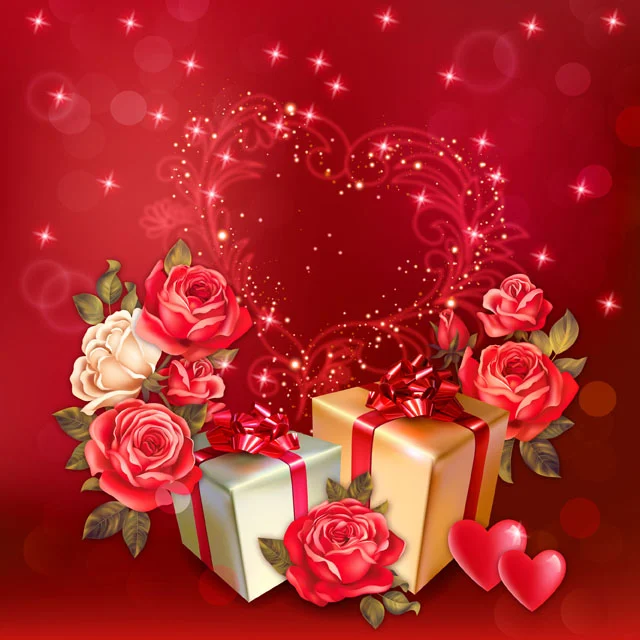 تحميل خلفية هدية الورود المفضله مفتوحه للفوتوشوب Favorite Roses Gifts PSD Background