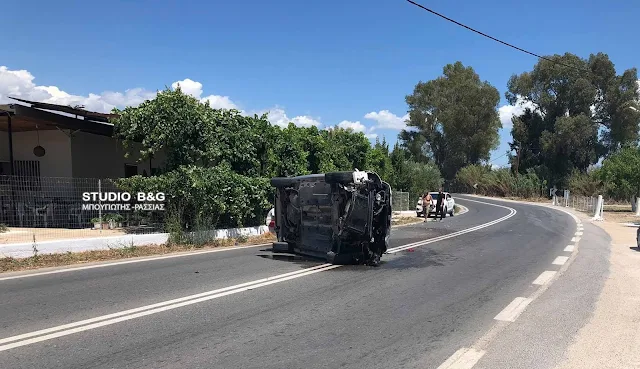 Ανατροπή αυτοκινήτου στο Άργος - Τραυματίας ο οδηγός