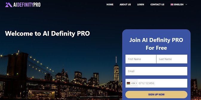 AI Definity PRO Website