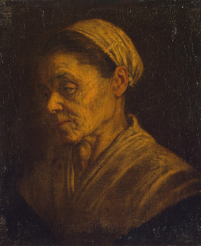 Portrait of an Old Woman by Leandro Bassano - Portrait Paintings from Hermitage Museum