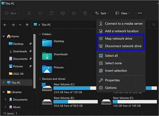 2-File-Explorer-Toolbar-Map-network-drive-and-disconnect-network-drive