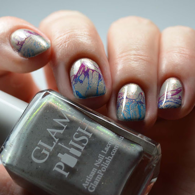 stamped mountain nail art