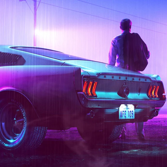 Vaporwave Mustang Wallpaper Engine