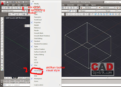 Cara Menggunakan Visual Style Pada AutoCAD