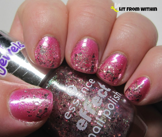 I paired glittery Essence Jewels Glitz and Glam over the hot pink Essence Girls Night Out.