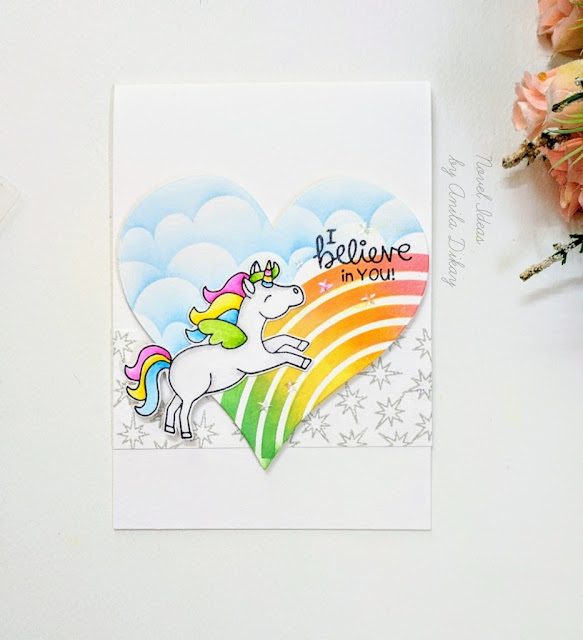 I believe in unicorns by Anila features Believe in Unicorns by Newton's Nook Designs; #newtonsnook, #inkypaws, #magicalcards, #cardmaking, #unicorns