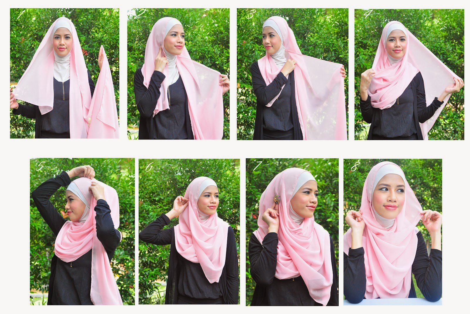 23 Kumpulan Tutorial Hijab Pashmina Syari Untuk Kalian Tutorial