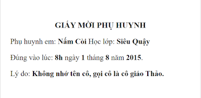 Bạn bị mời phụ huynh vì lý do gì?
